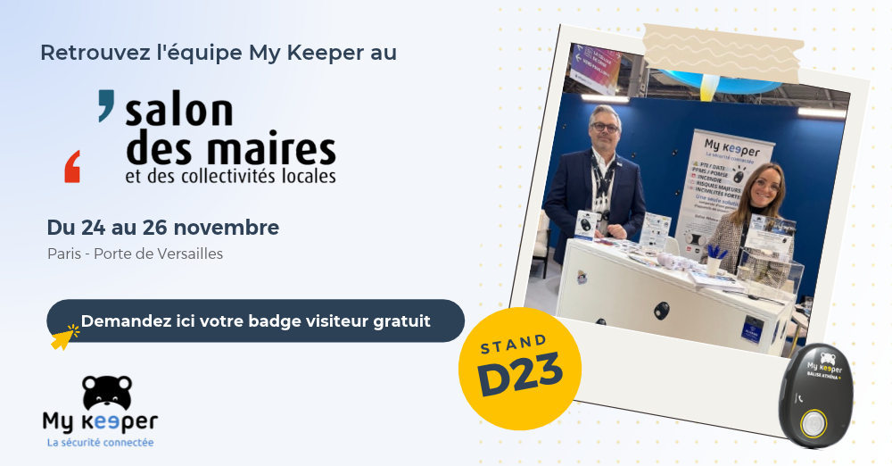 My keeper vous invite au Salon des Maires et des collectivités locales à Paris, du 24 au 26 novembre 2026 ! Invitation gratuite !